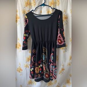 Black dress with Colorful print